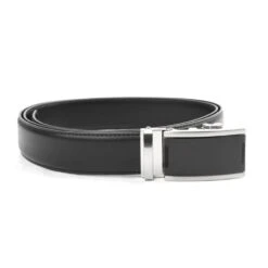 Tour Gear Custom Fit Ratchet Belt Black With Satin Black & Silver Buckle