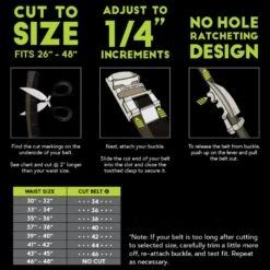 Tour Gear Custom Fit Ratchet Belt Black With Satin Black & Silver Buckle 9 Tour Gear Custom Fit Ratchet Belt Black With Satin Black & Silver Buckle -Golf Pro Series Store PB703158 XL4 min